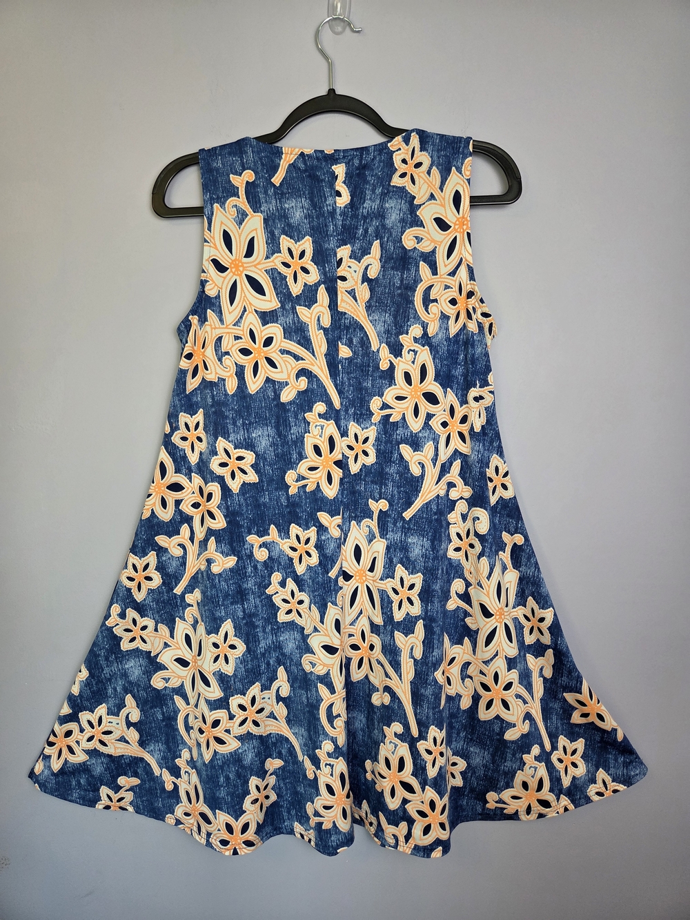 Shoreline Blue Floral Midi Dress Beach Coverup Vacation Cruisewear Size M - Picture 2 of 4